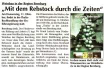 Pressebeitrag Mit dem Rebstock durch die Zeiten Super Sonnatg 30.09.2007